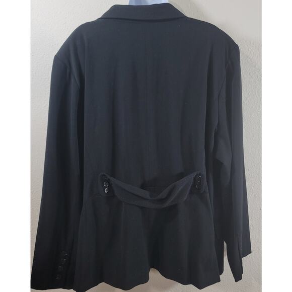 Lane Bryant Black Notched Collar 4 Button Blazer 26 Plus Long Sleeves Pockets - Picture 3 of 5